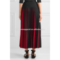 El último diseño plisó la falda de Midi negra y roja de la falda de Midi del verano Ropa al por mayor de las mujeres de la moda (TA0017S)
